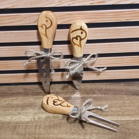 cheese knives & pickle-olive fork